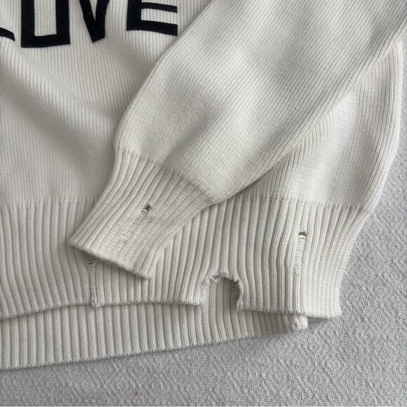 NWOT Golden Goose Delilah Do What You Love Distressed Sweater Women’s Size S - Picture 14 of 15